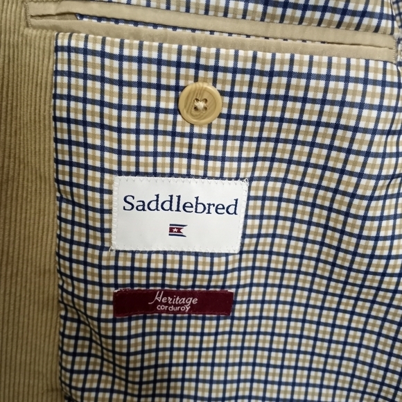 Saddlebred Corduroy Tan Blazer Size 44R - Picture 4 of 12